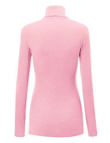 Image of Lock and Love Women's Turtleneck Top Lightweight Long Sleeve Slim Fit Pullover, Soft Rayon Stretch Layering Basic, S-3XL