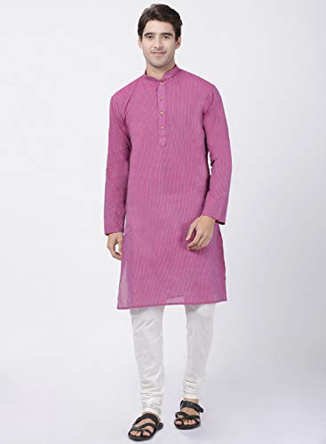 Image of VASTRAMAY Men's Royal Blue Pure Cotton Kurta