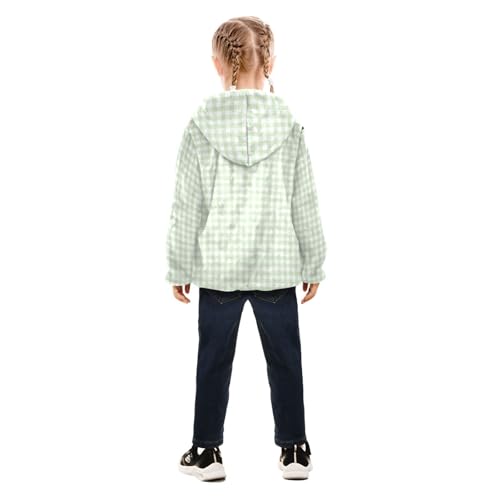 GuoChe Buffalo Plaid Green Toddler Sherpa Jacket4