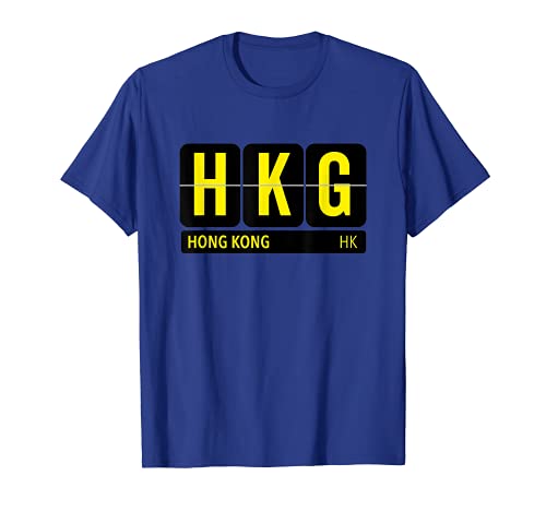 HKG Hong Kong Travel Souvenir Texto amarillo Camiseta