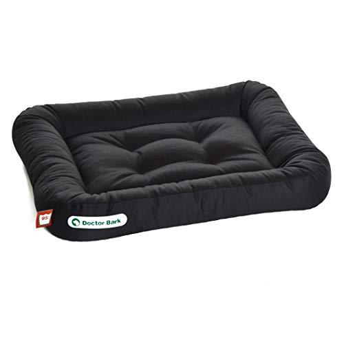 Doctor Bark Cojín para perros - Cama ortopédica para perros, lavable a 95 °C, higiénico, resistente y cómodo (S - 60 x 55 cm, negro) Cover