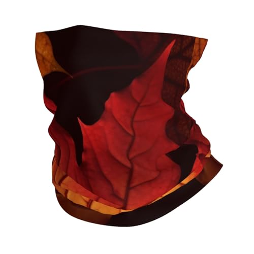 Fall Autumn Leaves Neck Gaiter UV Sun Protection Face Mask Scarf Cooling Breathable Face Cover for Men Women Elastic Balaclavas Versatile Bandana, Sun & Wind-proof for Skiing Hiking