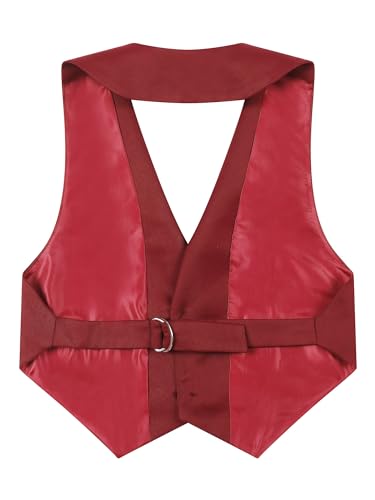 Jelory Kids Boys 2-Button Formal Suit Vest Halter V Neck Gentleman Wedding Prom Party Dressy Waistcoat4