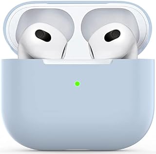 for Airpods 3 Case, Protective Ultra-Thin Soft Silicone Shockproof Non-Slip Protection Accessories Cover Case for Apple Airpods 3 Charging Case - Light Blue