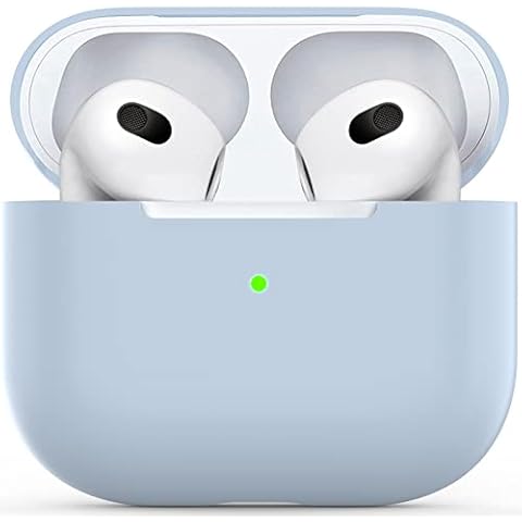 for Airpods 3 Case, Protective Ultra-Thin Soft Silicone Shockproof Non-Slip Protection Accessories Cover Case for Apple Airpods 3 Charging Case - Light Blue Cover