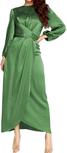 Pinupart Womens Elegant Empire Waist Long Sleeve Satin Maxi Dress | Desertcart OMAN Pinupart Womens Elegant Empire Waist Long Sleeve Satin Maxi Dress | Desertcart OMAN
