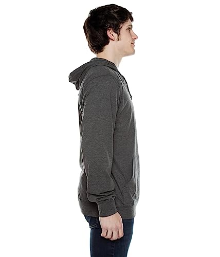 Cottonhood Lightweight Jersey Zip Hoodie for Men – Full Zip Casual Cotton Hoodie, Soft Long Sleeve (XS,Charcoal Hea, 702)3