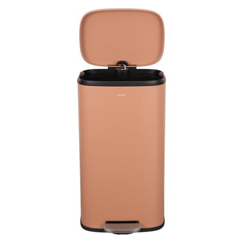 Image of happimess Curtis 8 Gal Step Trash Can Soft Close 25 inch, Clay Rose