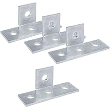 heneng 4 Pcs 90 Degree Angle Bracket for 1-5/8" Strut Channel, 4 Hole Bent Tee Fitting, 3/16" Thick