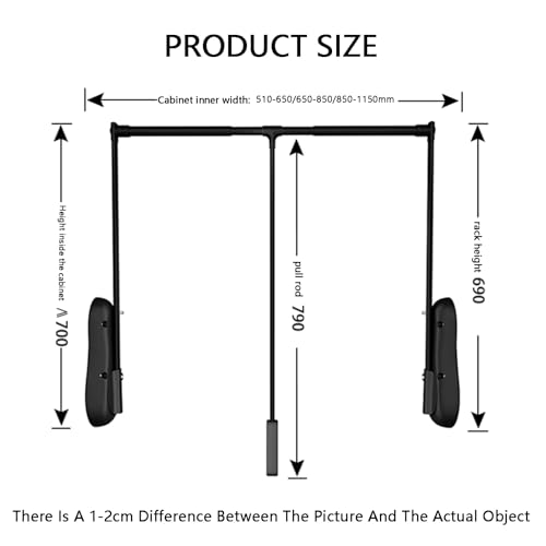 Tringle de penderie rétractable latérale extensible pour suspendre les vêtements - 2