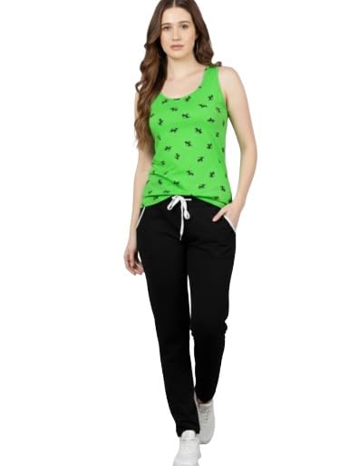 Image of DIAZ Women's Tank Top and Lower Set for Women | Stylish Cotton Co-Ord Set | Sleeveless Top & Jogger Lower for Women |Comfortable Stretchable Fabric 2-Piece Combo Set|women co ord set