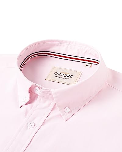 Image of Alimens & Gentle Mens Solid Oxford Shirt Long Sleeve Dress Shirt Work Casual Button Down Shirts with Pocket