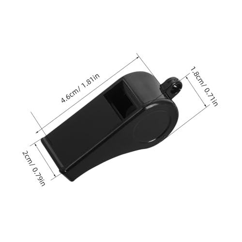2 silbatos deportivos ABS negros con cuerda miniatura 2