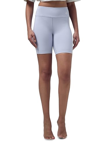 Image of TECHNOSPORT Women's Skinny Fit Solid Above Knee Elastoplus Tights for Gym, Workout & Sports