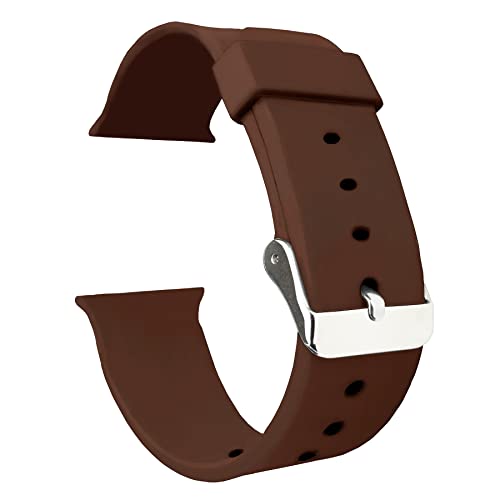 Image of ACM Watch Strap Slide 42mm 44mm 45mm 46mm 49mm Silicone Belt Compatible with Boat Wave Elevate Smartwatch Classic Casual Band Brown