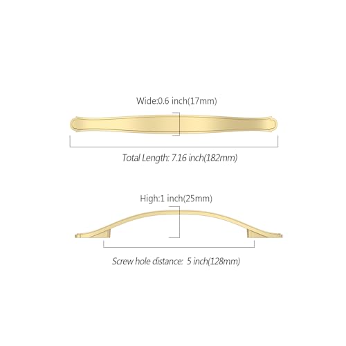 Image of Asidrama 10 Pack 5 Inch(128mm) Brushed Gold Kitchen Cabinet Handles Cabinet Pulls Kitchen Cabinet Hardware for Cupboard Drawer Pulls 2792