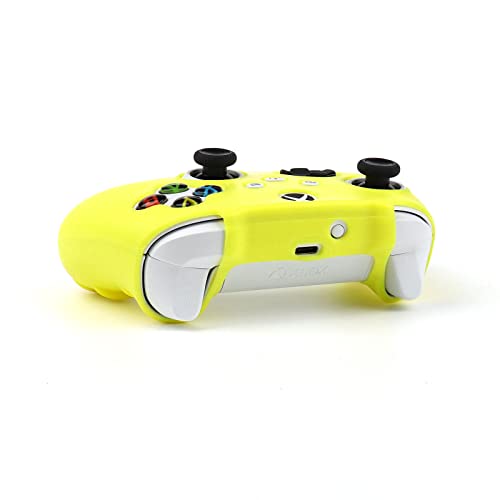 Image of Xbox Series PureYellow Silicone Controller Skins with 12 Thumb Grips, Sweat-Proof Anti-Slip Controller Cover Skin Protector Compatible with Xbox Series S /X Controller