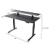 Stand Up Desk Store Split Top Electric Adjustable Height Standing Desk with Monitor Shelf (Black Frame/Matte Black Top, 60