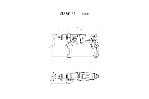 Metabo Schlagbohrmaschine SBE 850-2 S (600787500) für professionelle Anwendungen (850 Watt, Drehzahlregelung, Bohr-Ø Mauerwerk: 20 mm / Bohr-Ø Beton: 18 mm, Kabel: 4m) im Systemkoffer metaBOX 145 L – Bild 3