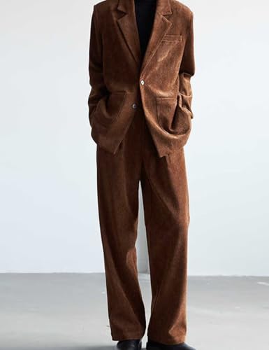 ONAXTDA Men's Corduroy Dress Pants Straight Leg Spring Fall Casual Long Trousers for Business Party3