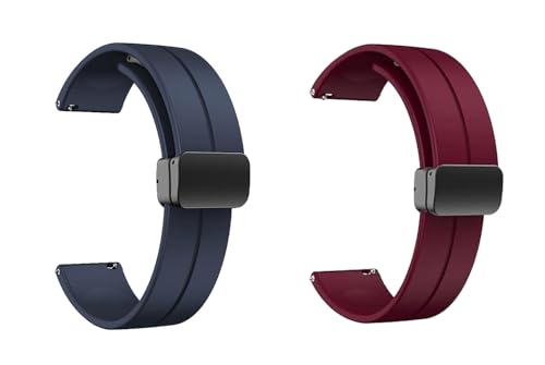 Image of IIK COLLECTION 22mm Silicone Strap for Smart Watches | Combo Pack Compatible With Noise, Fireboltt, Boat Xtend, Pebble, Boat Flash, Noise Color Fit, Ultra Smart Watch & All Watches