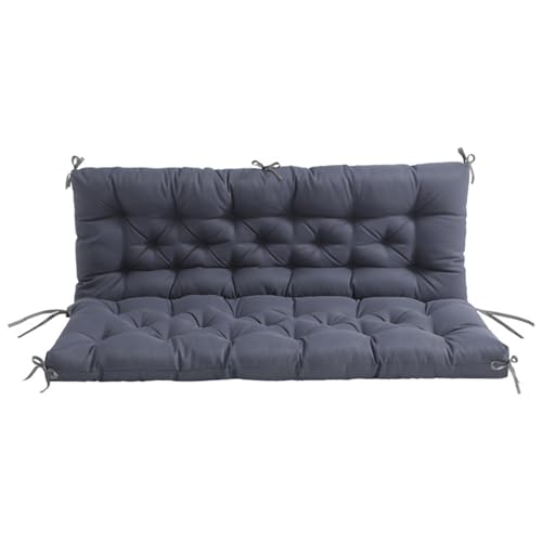 Outdoor Garden Bench Cushion Grey Seat & Backrest Pillow for Hollywood Swing Comfortable Chair Cushion (120 x 100 x 10 cm) Perfect for Patio & Relaxation
