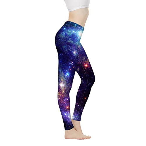Coloranimal Yogahose mit Sonnenblumen-Motiv für Damen, dehnbar, hohe Taille, lustige Workout-Leggings, volle Länge (XS-3XL), Blaues Universum, M Coloranimal Yogahose mit Sonnenblumen-Motiv für Damen, dehnbar, hohe Taille, lustige Workout-Leggings, volle Länge (XS-3XL), Blaues Universum, M