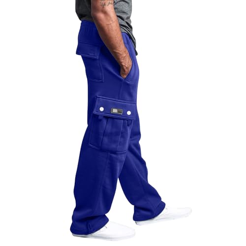 Cargo Sweatpants for Men Baggy Plus Size Drawstring Open Bottom Sweatpants Big and Tall Gym Workout Pants with Pocket2