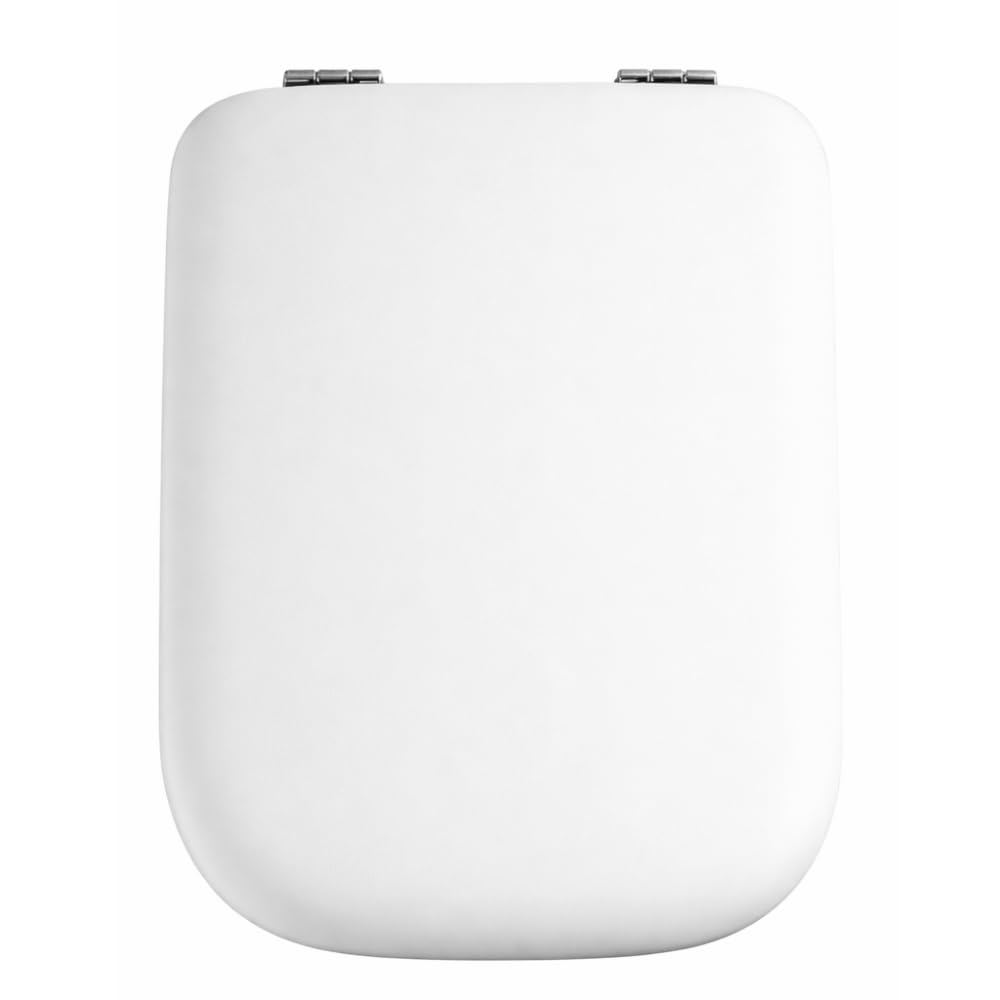 Schläfer 4649101 Sedile Copriwater per Ideal Standard Serie Conca (T637801), Tavoletta WC in Termoindurente Bianco Lucido, Cerniere in Acciaio Inox a 45°, Ricambio con Forma Dedicata, 43 x 34,7 cm
