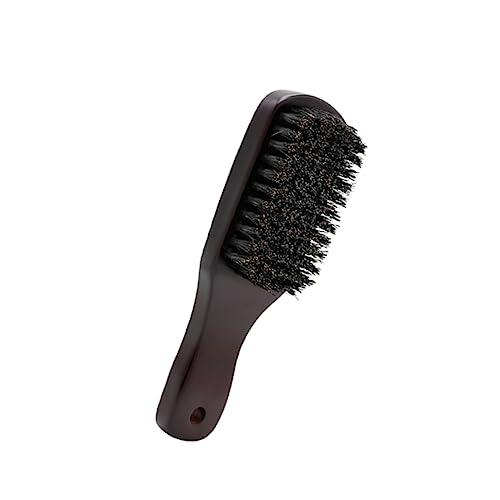 FOMIYES Essential Beard Care Natural Bristle Beard Comb Mustache Brush Men's Beard Brush Wooden Handle Travel-friendly Present