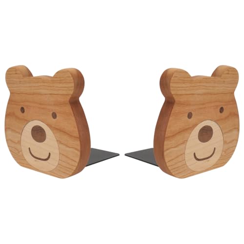 BESTOYARD Decorative Bookends Ends to Hold Books Bear Modeling Heavy Duty Stoppers for Shelves Decorative Tabletop Rustic Farmhouse Bookend Support