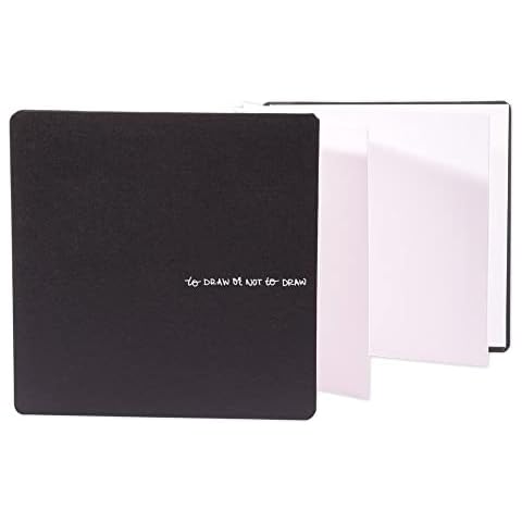 Paperfuel PF203607 Leporello Sketchbook Drawing Pad 300 g/m² 22 Sheets in White 17 x 17 cm for Hand Lettering, Scrapbooking and Other Paper Crafts, White, 17 x 17 cm Cover