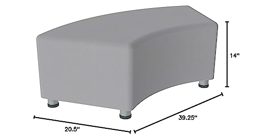 Image of Sprogs 12 inch H Structured S-Curve Stool -Flexible Modular Collaborative Soft Seating for Office, Home, Lounge and School Classrooms with Durable Frame & Set of 2 inch Legs Add-on - Red