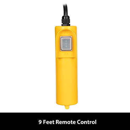 TUFFIOM 440 LBS Lift Electric Hoist Crane, 120V Electric Winches Wire Remote Control, Carbon Steel Overhead Ceiling Mount Garage Pulley, Single/Double Slings