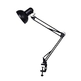 Lampe de table pour bureau - finition noir mat, lampe de bureau à bras pivotant