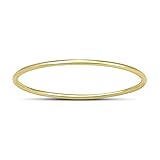 Skinny Thin Domed Stackable 14K Yellow Gold Band (.75 mm)