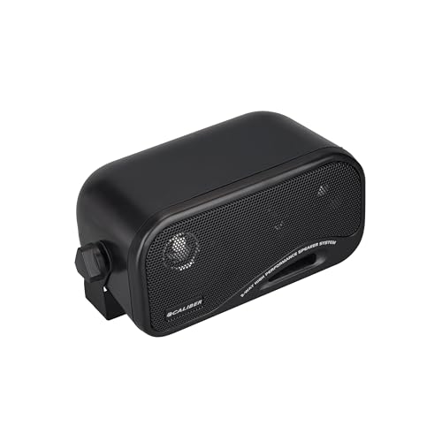 Caliber CSB2 Aufbaulautsprecher Auto (Set) - 3-Wege Koaxial System 120W (80W RMS) - Universal Lautsprecherboxen mit Halterung für KFZ, Wohnmobil, Oldtimer & Boot - Schwarz