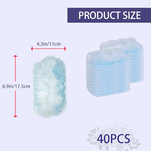 Image of 40Pcs Disposable Duster Refills, Electrostatic Fluffy for Cleaning Replacement Refills Bulk for Home Office Ceiling Surface Corner Dusting