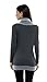 Sofishie Casual Cowl Neck with Sleeve Buttons Pullover Top - Dark Gray/Gray - Small