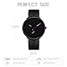FIZILI Mens Watches Ultra-Thin Minimalist Waterproof-Fashion Wrist Watch for Men Unisex Dress with Leather Band-Purple Hands