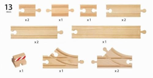 BRIO World 33394 Coffret de Démarrage 13 Rails Pack B Accessoire pour circuit de train en bois Assortiment de rails Jouet mixte à partir de - vue 8
