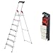 Produktbild Hailo 7 Stufen Alu-Sicherheits-Haushaltsleiter XXL mit Multifunktionsschale und inklusive gratis Wechselfüße living - Max. Arbeitshöhe 325 cm
