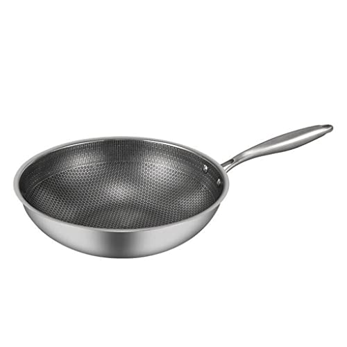 Wok con mango de acero inoxidable y cuerpo sólido
