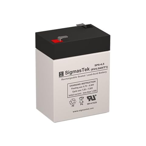 SP6-4.5 6 Volt 4.5 AmpH SLA Battery with F1 Terminal by SigmasTek Cover