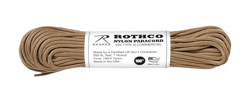 Paracorde 550 Rothco Type III fil nylon résistant pour bushcraft et tressage bracelet