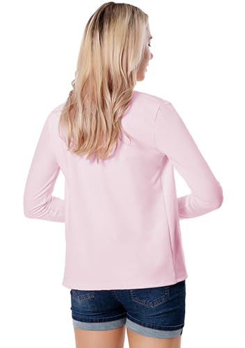 Image of YMING Womens Open Front Work Blazer Business Long Sleeve Jackets Solid Color Office Short Cardigans