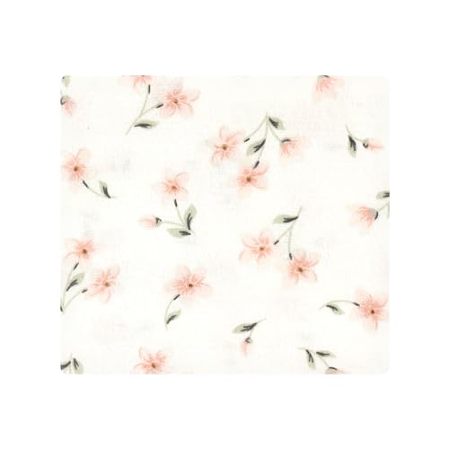 Image of Hudson Baby Unisex Baby Cotton Poly Flannel Receiving Blankets Bundle, Pink Dainty Floral, One Size