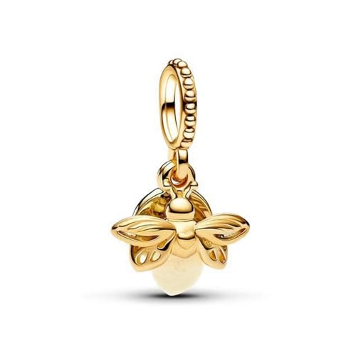 CIlight Glow-in-the-Dark Firefly Pendant Dangle 925 Sterling Silver Charms Fit for All Brand Bracelet Jewelry Gifts for Women