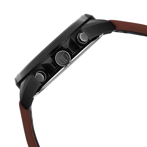 Image of Titan Octane Cred Analog with Black Dial Brown Leather Strap Watch for Men - 90238KL03