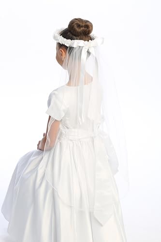 Made in USA 1st Communion Veils for Girls Holy First Communion Veil for Girls 7-16 Velo Primera Comunión White Veil for Kids3